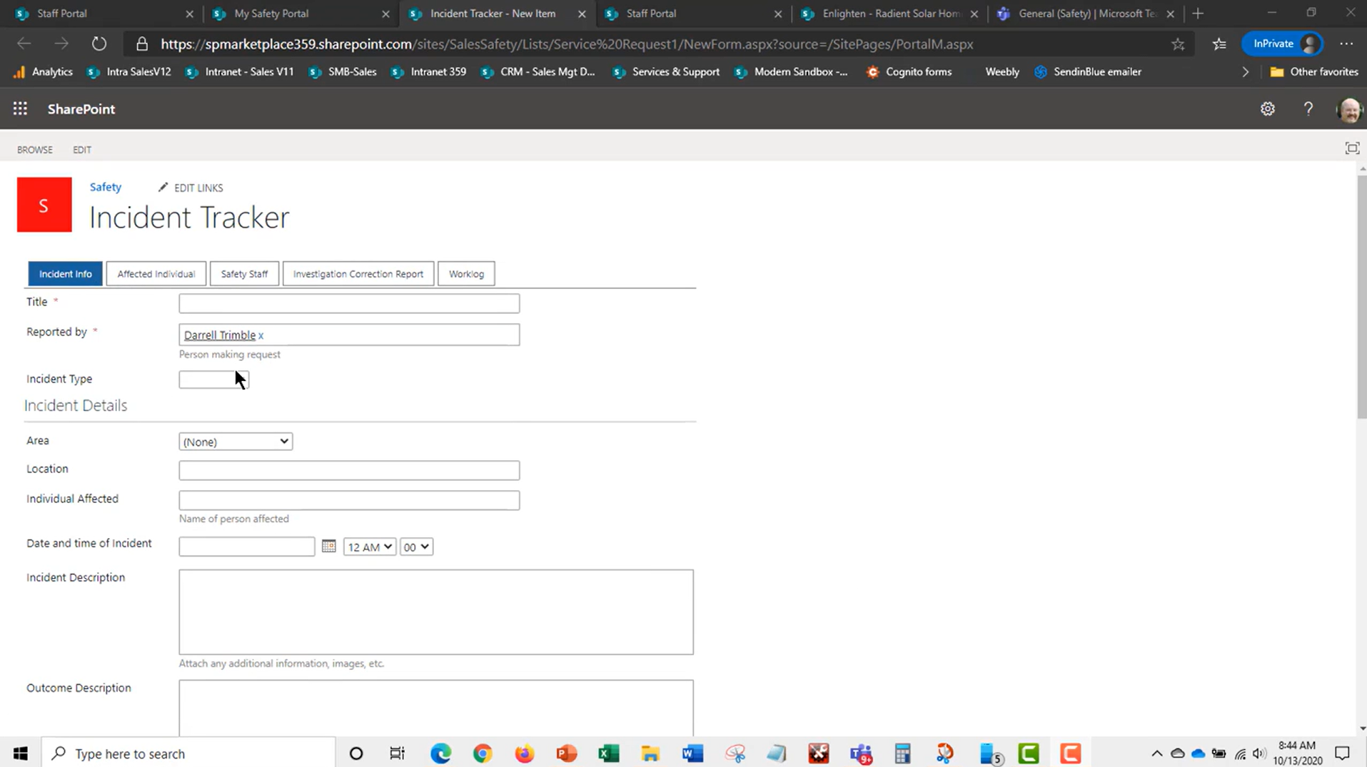 screenshot of SP Safety